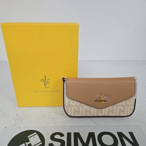 SELEZIONE WALLET WITH TAN LEATHER FLAP – BEIGE PATTERN