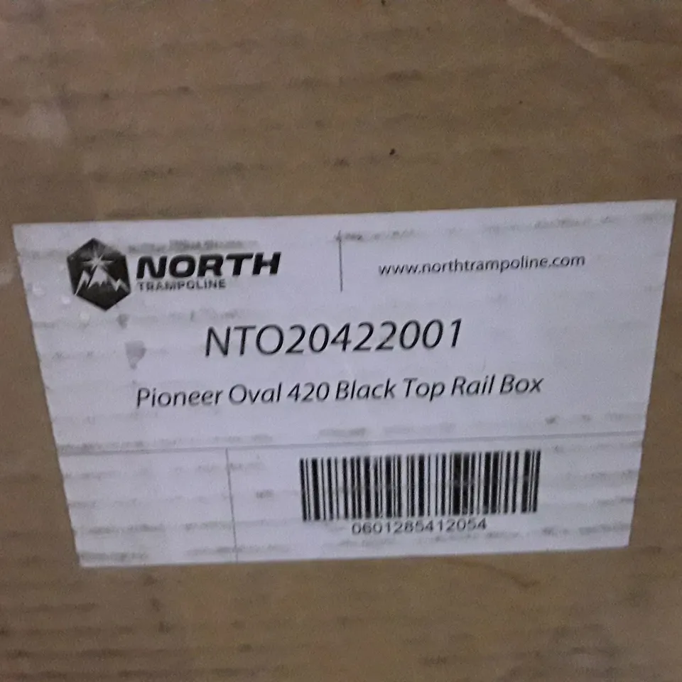 BOXED NORTH TRAMPOLINE PIONEER OVAL 420 BLACK TOP RAIL BOX - 1 BOX