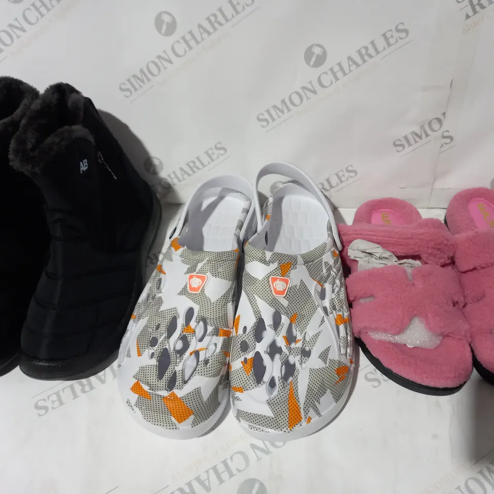 BOX OF APPROXIMATELY 15 ASSORTED PAIRS OF SHOES AND FOOTWEAR ITEMS IN VARIOUS STYLES AND SIZES TO INCLUDE EGO, AB, ETC