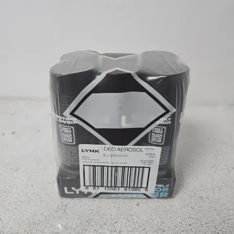 LYNX BLACK DEODORANT 6 PACK (200ML)