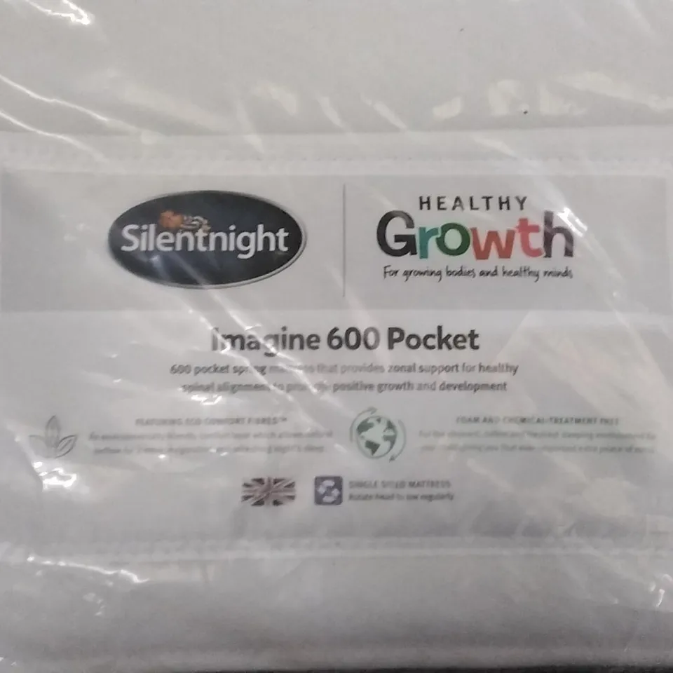 QUALITY BAGGED SILENTNIGHT HEALTHY GROWTH IMAGINE 600 POCKET SINGLE 3FT MATTRESS