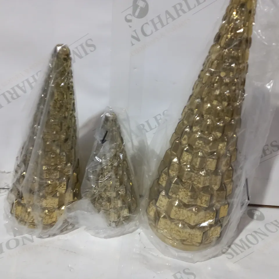 ALISON CORK SET OF MERCURY GLASS TREES 