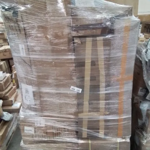 PALLET CONTAINING VARIOUS ASSORTED BOXED HOUSEHOLD RETURNS/ELECTRICAL/GARDEN ITEMS TO INCLUDE: SIDE TABLE, BED PARTS, ARTIFICIAL TREES AND LOTS MORE UNMARKED BOXED ITEMS 