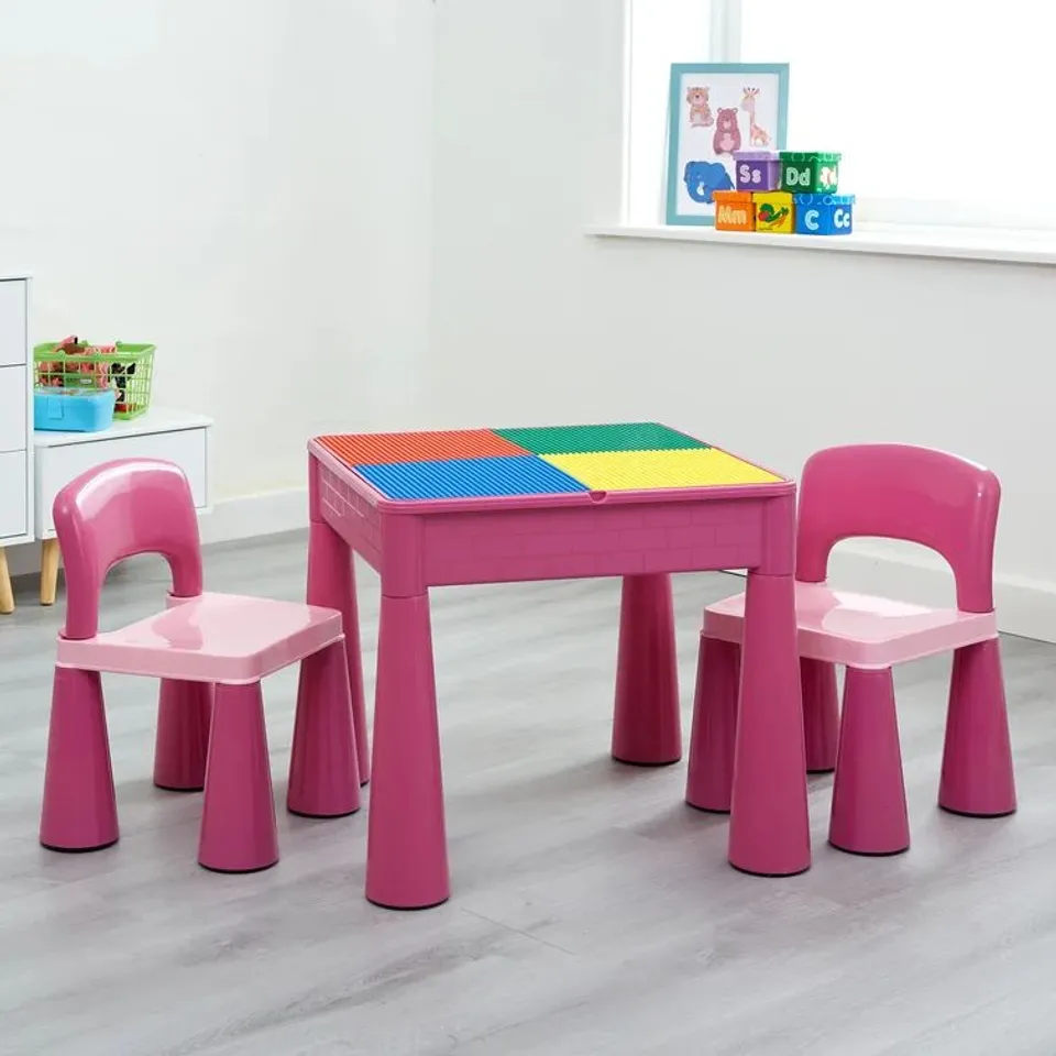 BOXED CHILDREN'S 5 PIECE ACTIVITY TABLE AND CHAIR SET