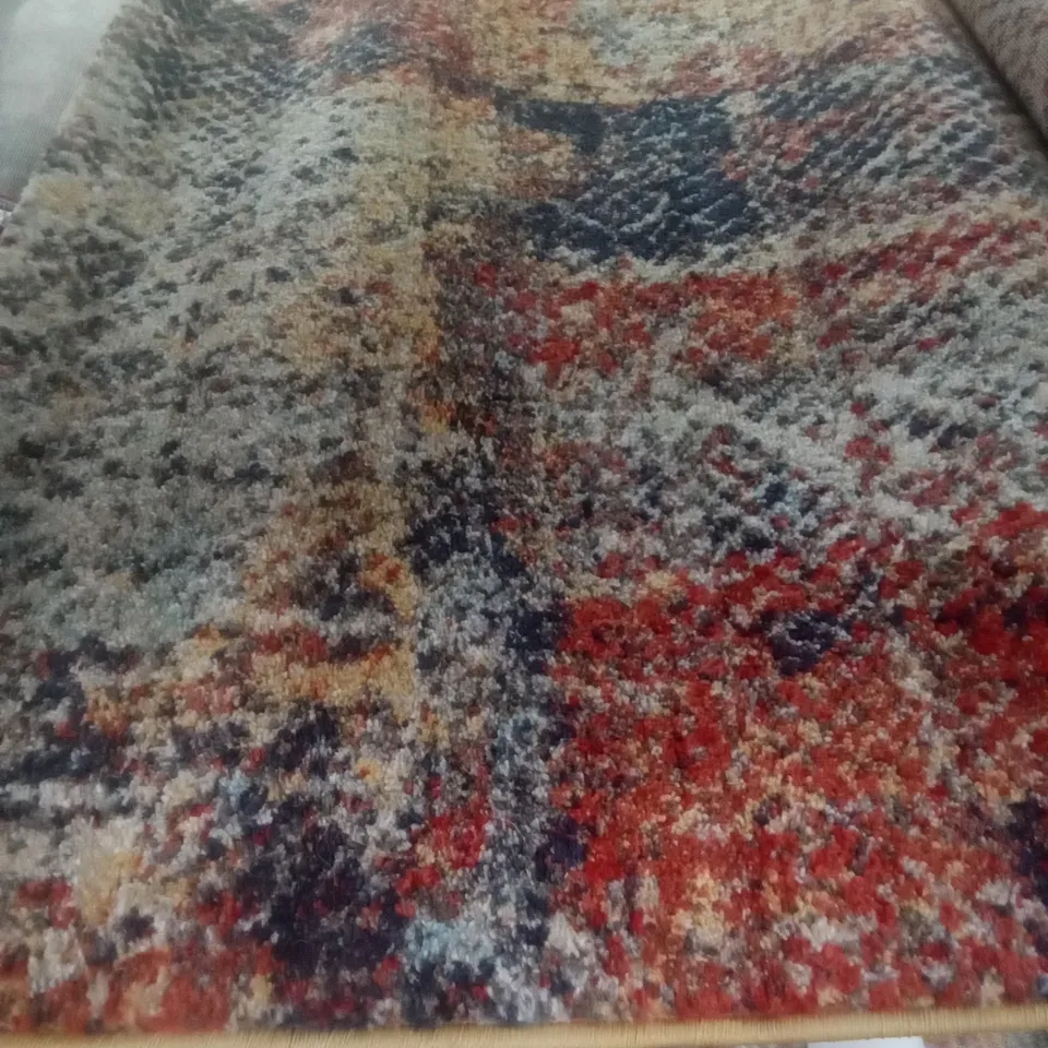 ISAACS FLATWEAVE YELLOW/ORANGE/ BLUE RUG 80X150CM