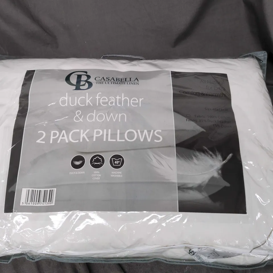 CASABELLA DUCK FEATHER & DOWN PILLOWS – 2 PACK