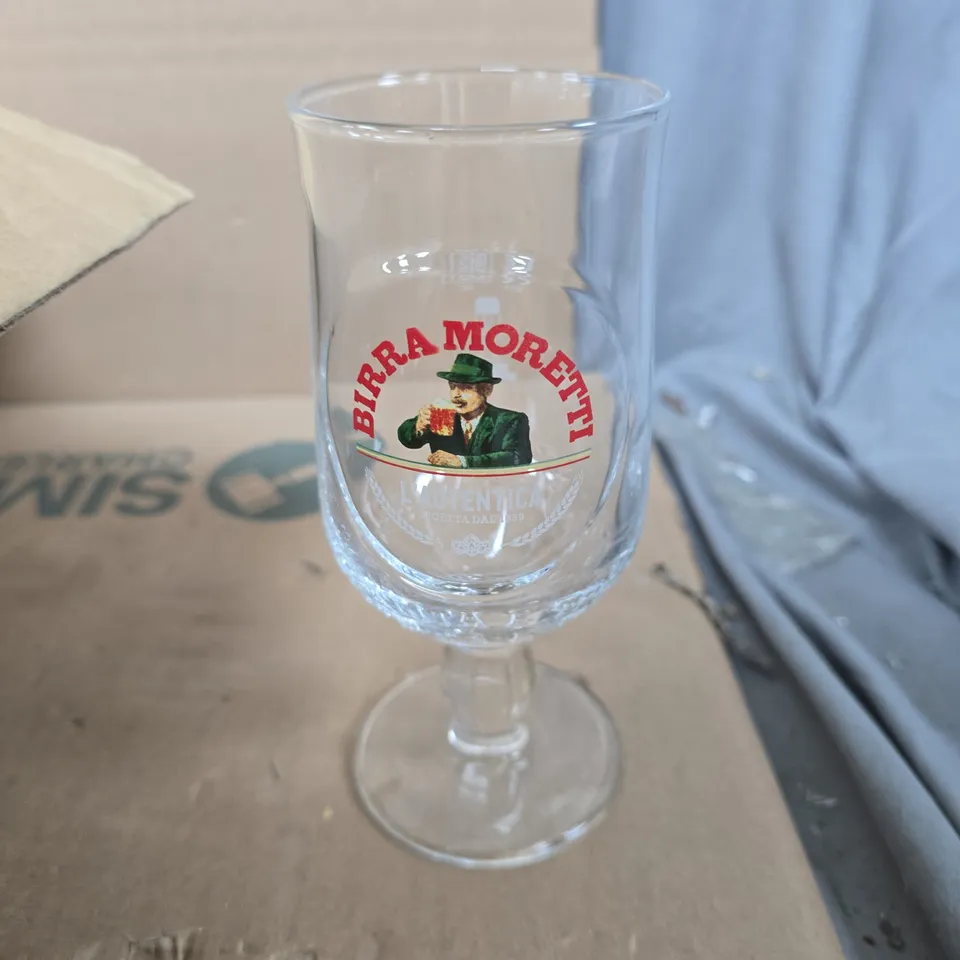 BIRRA MORETTI BEER GLASSES – 24 PACK, BOXED