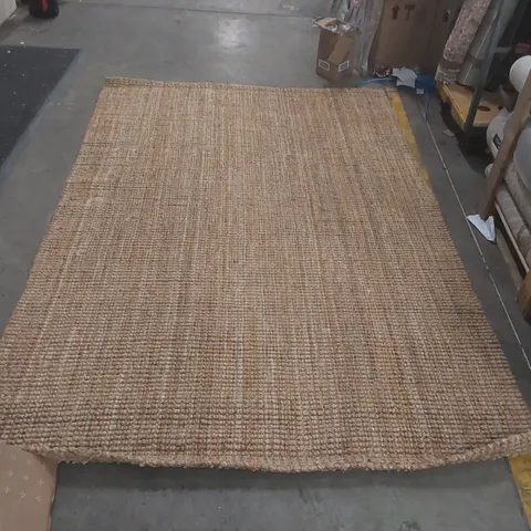 QUALITY WILLIAMS SOLID COLOUR JUTE / SISAL HAND WOVEN AREA RUG - APPROXIMATELY 275 x 185cm