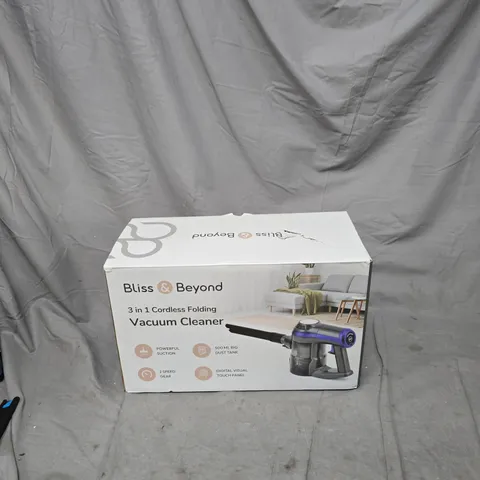 BLISS & BEYOND 3-IN-1 CORDLESS FOLDING VACUUM CLEANER – BOXED