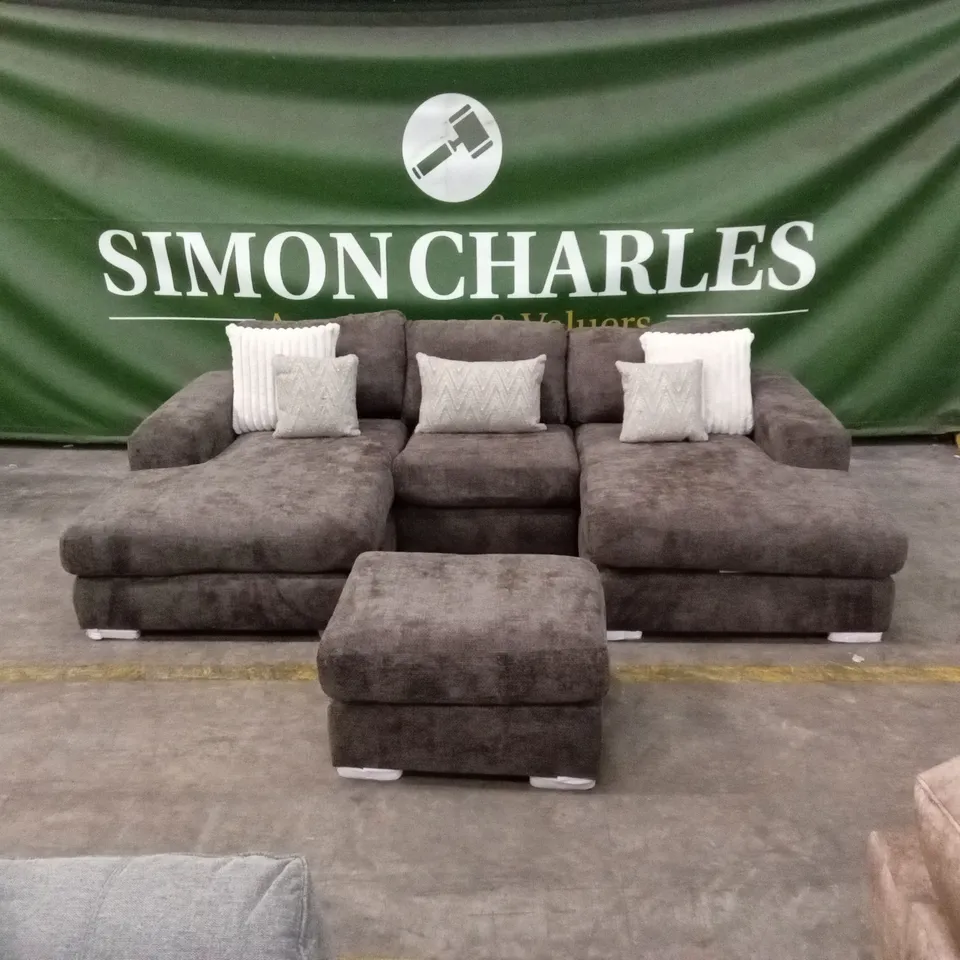 BROADGATE U-SHAPE MODULAR SOFA WITH FOOTSTOOL - MOCHA RRP £2979