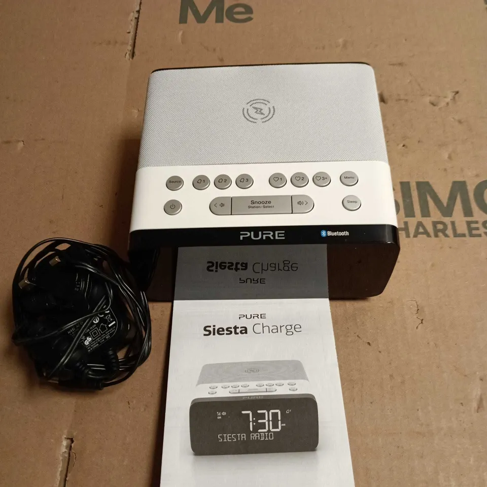 PURE SIESTA CHARGE DIGITAL RADIO WITH ALARM AND BLUETOOTH