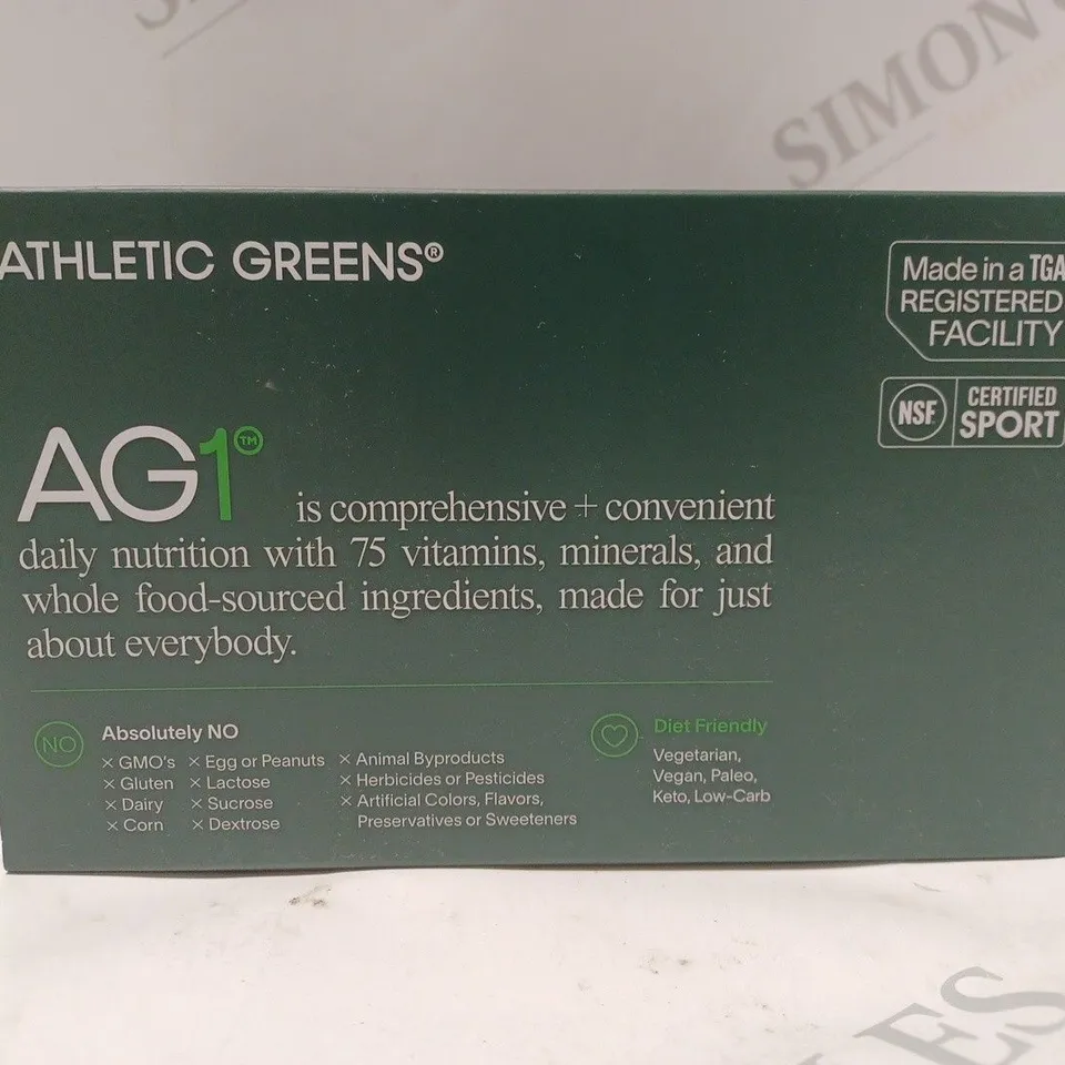 ATHLETIC GREENS AG1 COMPREHENSIVE + CONVENIENT DAILY NUTRITION SUPPLEMENT (30 X 12G) 