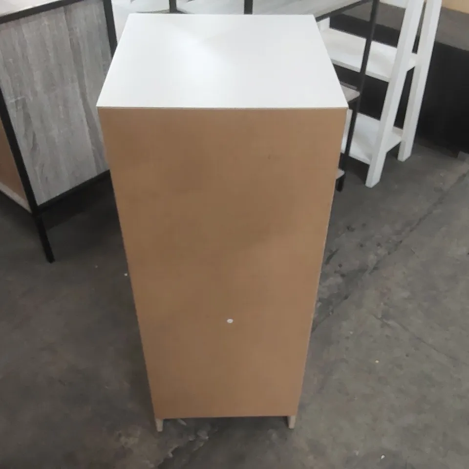 WOODEN 5 DRAWER CHEST - WHITE