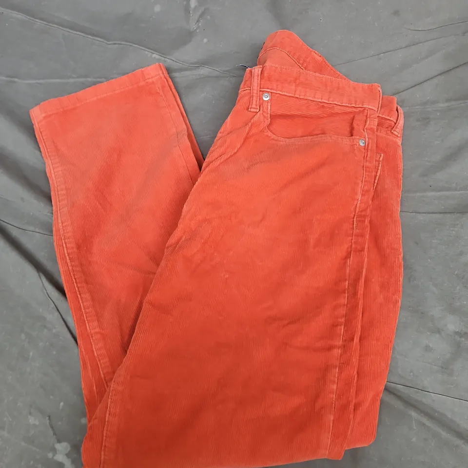 LANDS END CORD PANTS IN ORANGE - UK 36