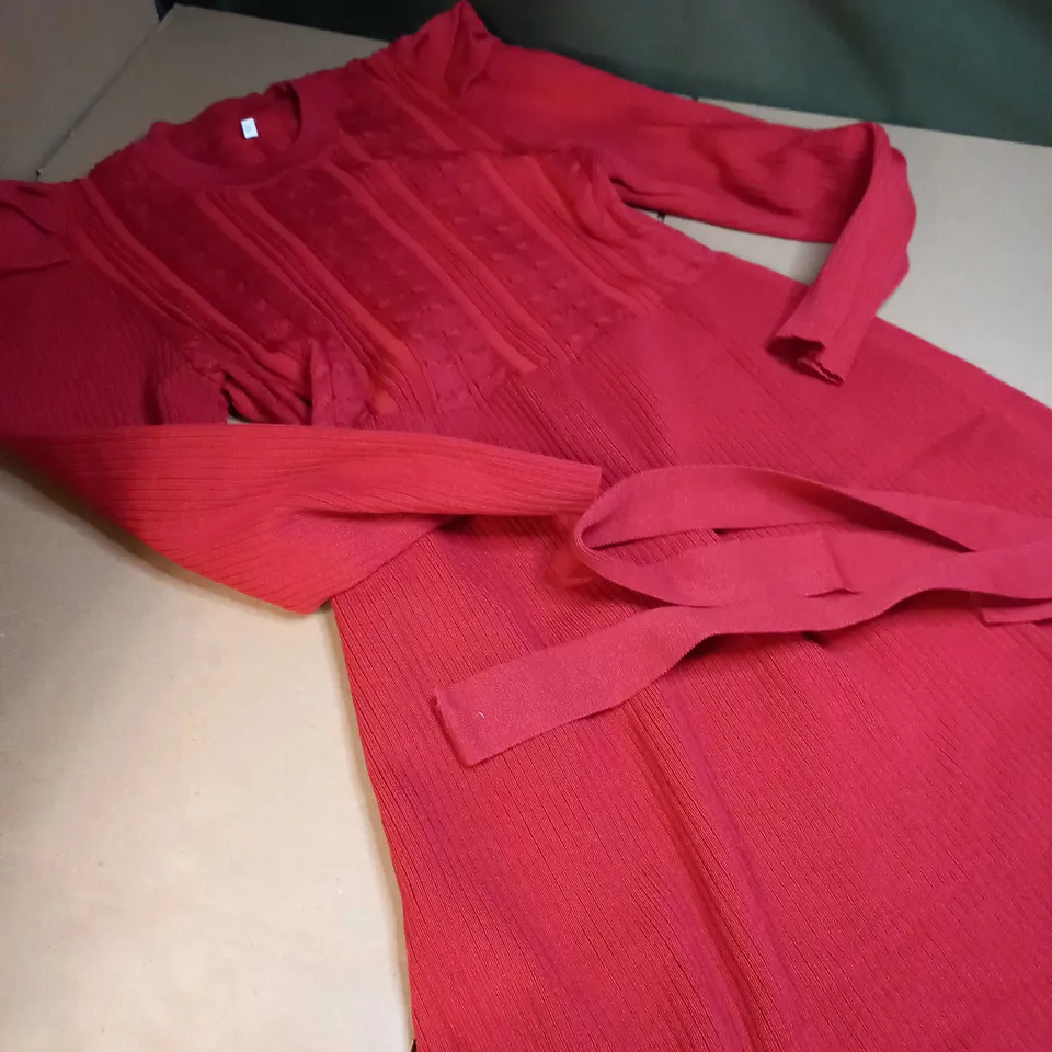 DESIGNER BURNT ORANGE MIDI DRESS - XXL