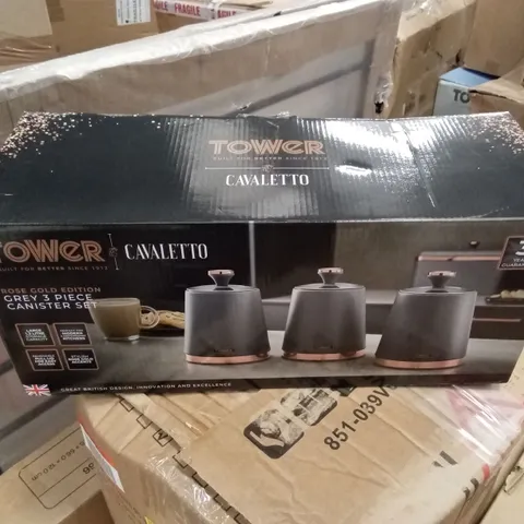 BOXED TOWER T826131 CAVALETTO 3 PIECE STORAGE CANNISTERS - TEA/COFFEE/SUGAR