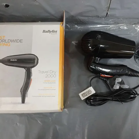 BOXED BABYLISS FAST WORLDWIDE DRYING - TRAVEL DRY 2000