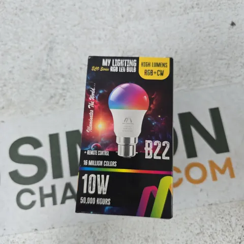 MY LIGHTING ECO SERIES RGB LED BULB B22 – 10W – RGB+CW – REMOTE CONTROL
