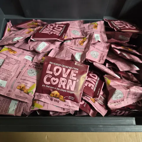 LARGE QUANTITY OF LOVE CORN CRUNCHY CORN SNACKS 