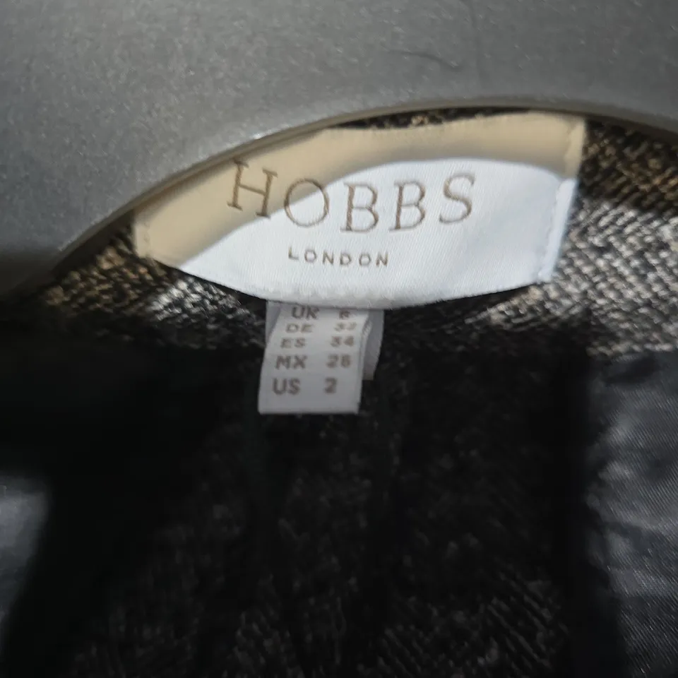 HOBBS LONDON WOMEN'S TWEED COAT – GREY/BLACK, UK SIZE 8 .