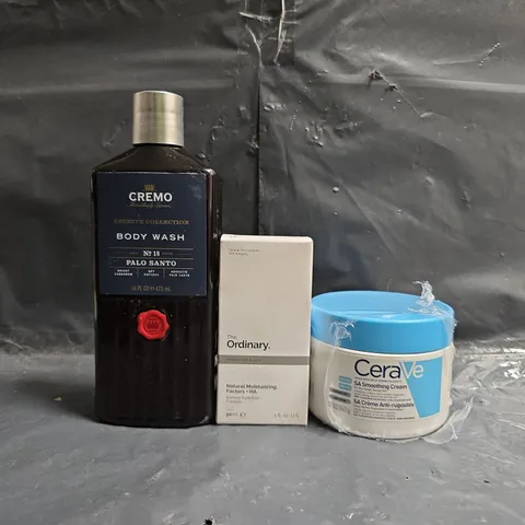 APPROXIMATELY 15 ASSORTED COSMETIC PRODUCTS TO INCLUDE CERAVE, CREMO, ETC