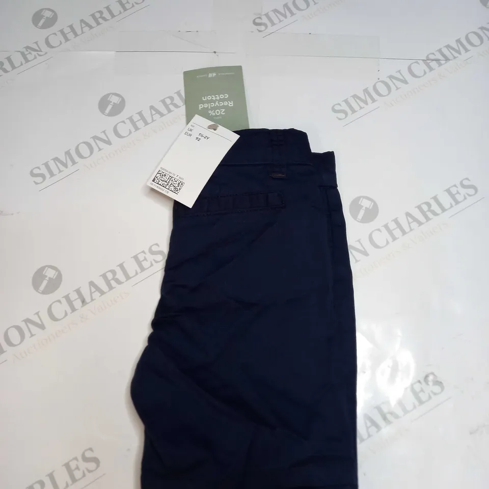 H&M NAVY CHINO SHORTS - 1- 2 YRS