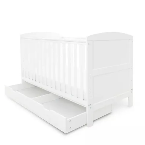 ICKLE BUBBA COLEBY CLASSIC COT BED & UNDER DRAWER - WHITE - COLLECTION ONLY 