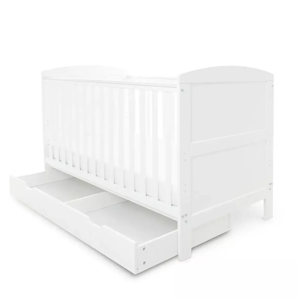 ICKLE BUBBA COLEBY CLASSIC COT BED & UNDER DRAWER - WHITE - COLLECTION ONLY 