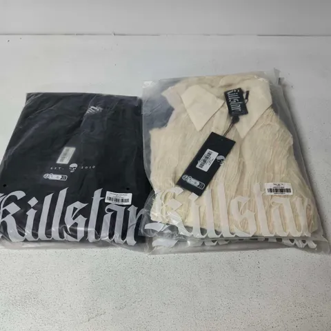 LOT OF APPROXIMATELY 17 BRAND NEW KILLSTAR CLOTHING ITEMS TO INCLUDE FALLEN LIGHT TOP AND GRIOM GRETCHEN DRESS - VARIOUS SIZES