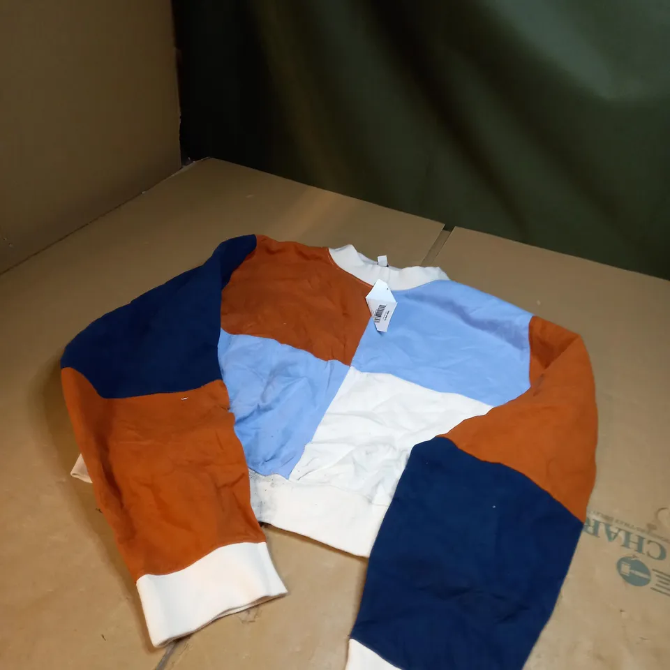 XS FRENCH CONNECTION BLUE/BROWN/WHITE TOP 