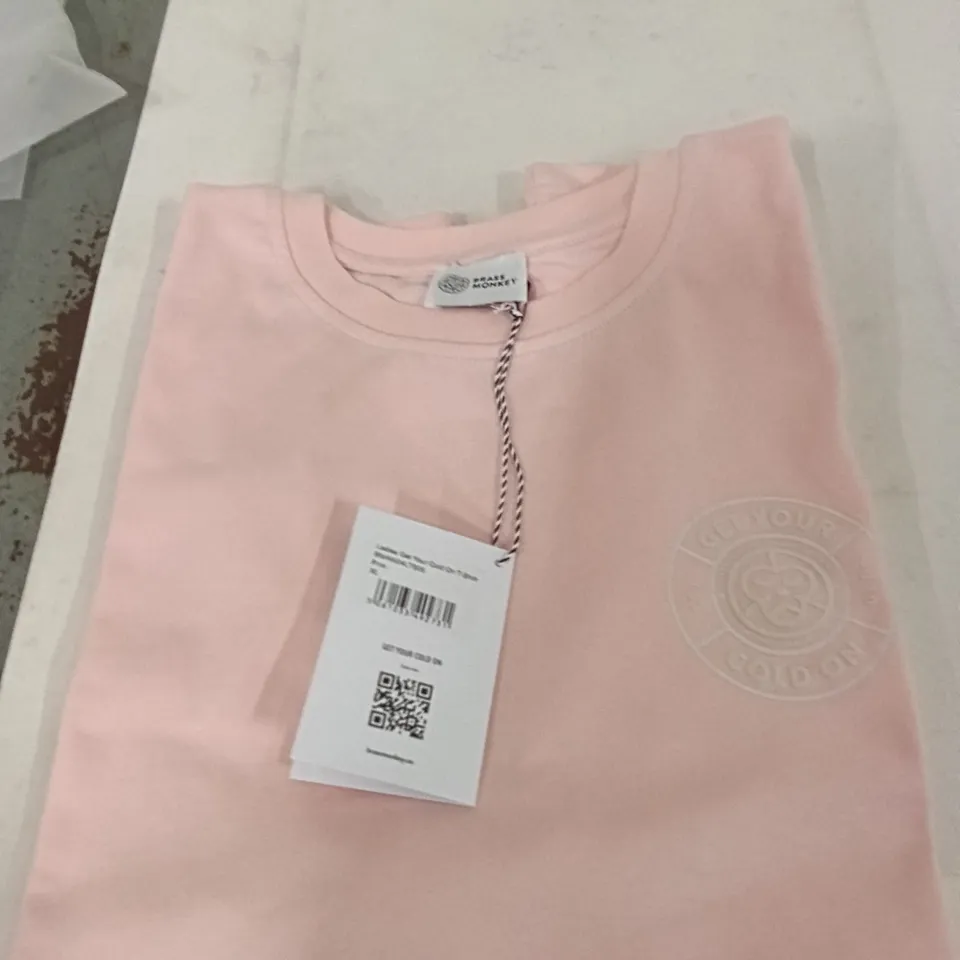 BOX OF BRASS MONKEY T-SHIRTS - PINK SIZE XL APPROXIMATELY 15