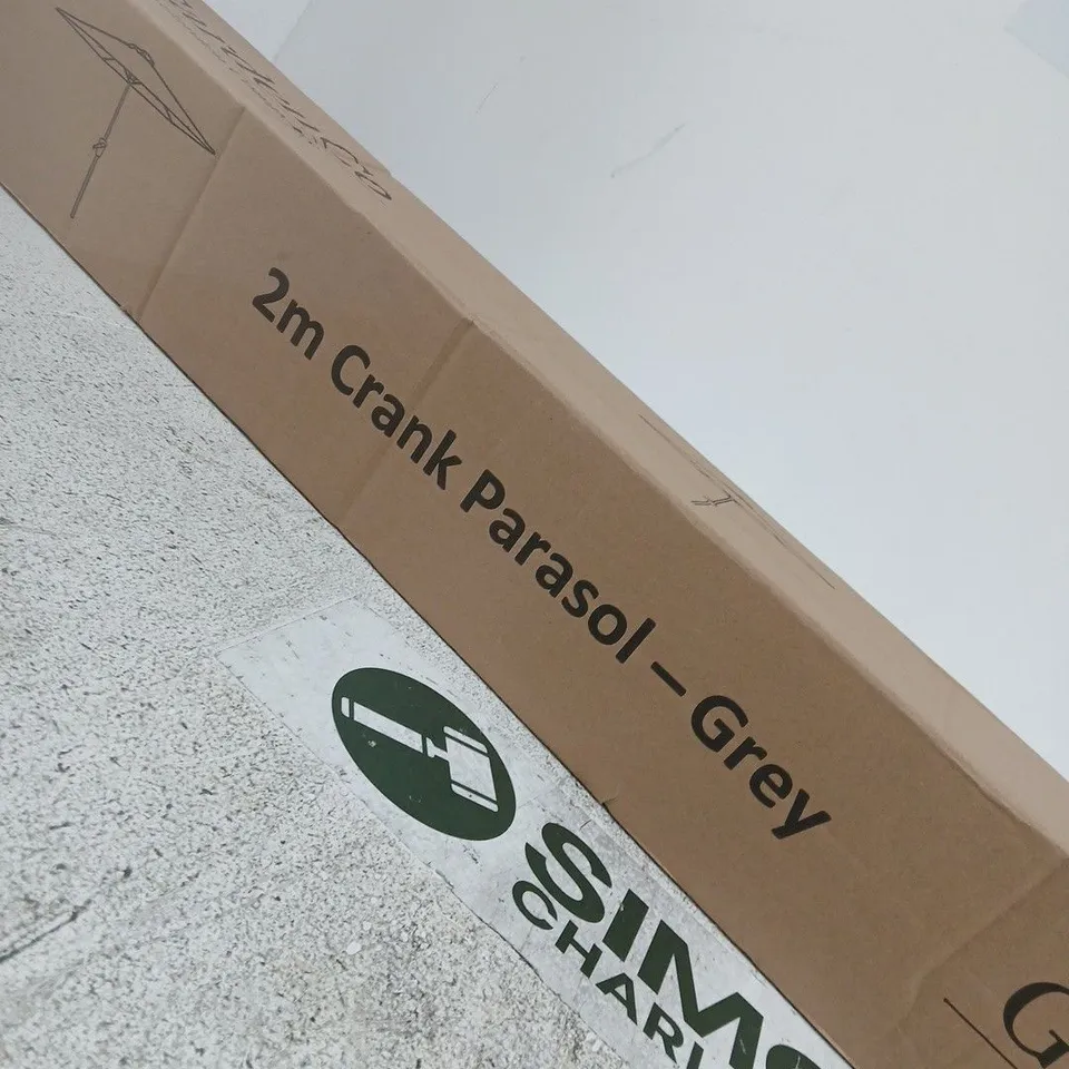 GARDENCO 2M CRANK PARASOL – GREY