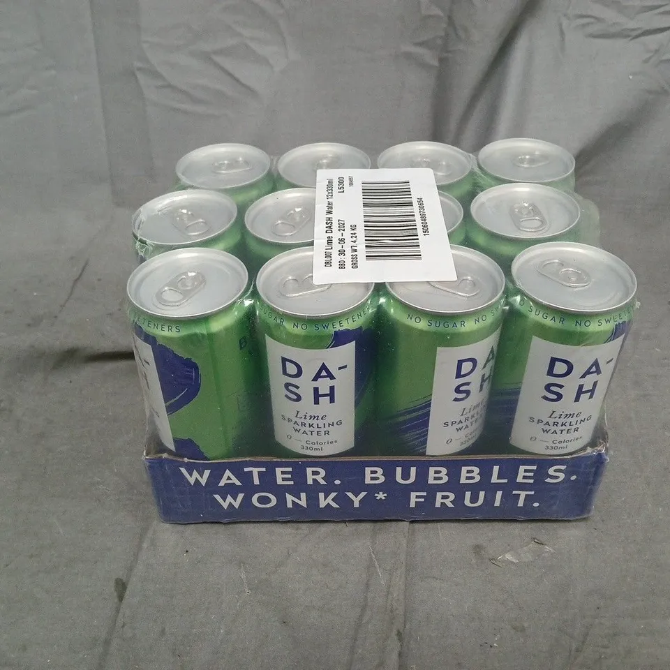 12 PACK OF LIME DASH WATER (12X330ML) - COLLECTION ONLY
