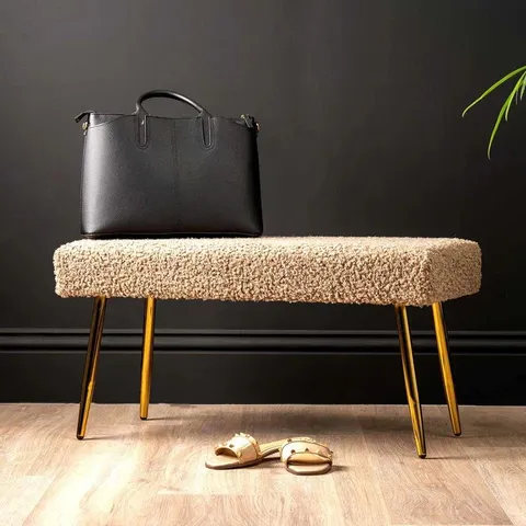 BOXED ADALINN UPHOLSTERED VELVET BENCH FOR BEDROOM FURNITURE 