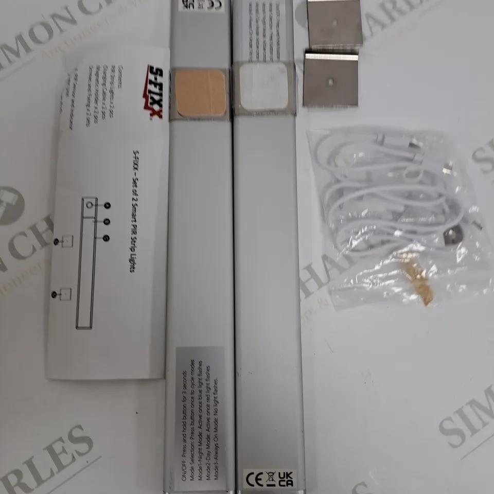 SET OF 2 SFIXX USB RECHARGEABLE MOTION SENSOR LIGHTS IN SILVER