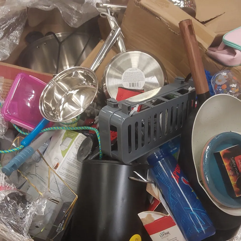PALLET CONTAINING A VERY LARGE QUANTITY OF ASSORTED CONSUMER PRODUCTS INCLUDING: PAN SET, WATER FILTER, GLASSES, COOKING POT ECT