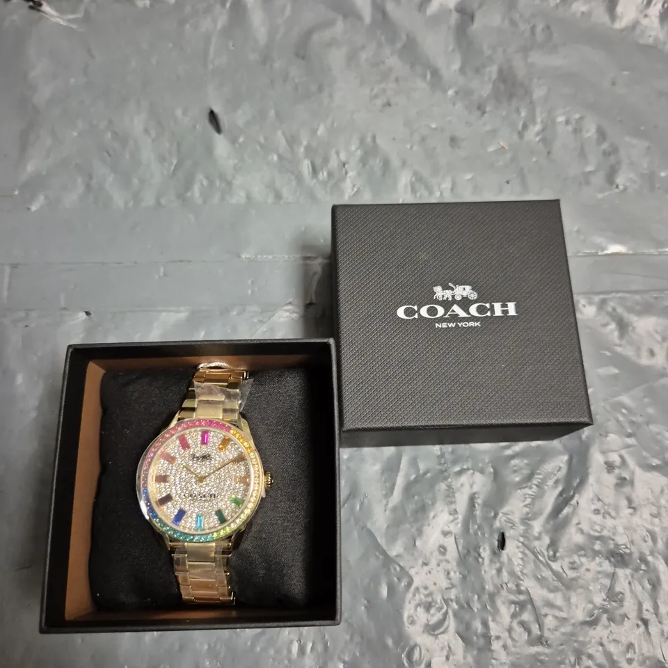 COACH PRESTON STAINLESS STEEL WITH RAINBOW