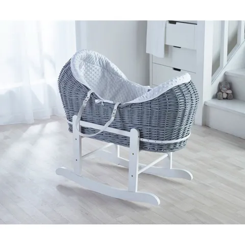 BOXED MOSES BASKET WITH BEDDING AND MATRESS 