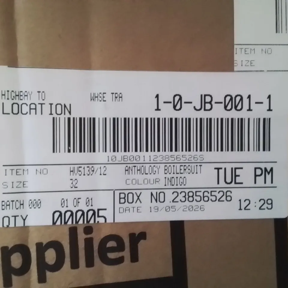 BOXED BRAND NEW APPROXIMATELY 5 ANTHOLOGY BOILERSUIT INDIGO SIZE 32