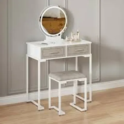 BOXED JOOLIHOME DRESSING TABLE SET WITH LED MIRROR - WHITE (1 BOX)