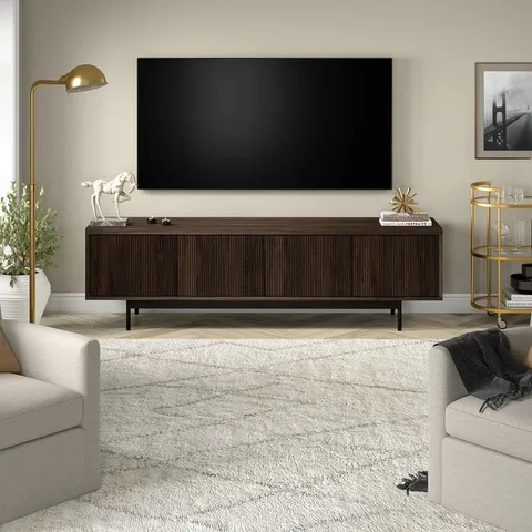 BOXED JAIONA RECTANGULAR TV STAND FOR TV'S UP TO 75" - ALDER BROWN (1 BOX)