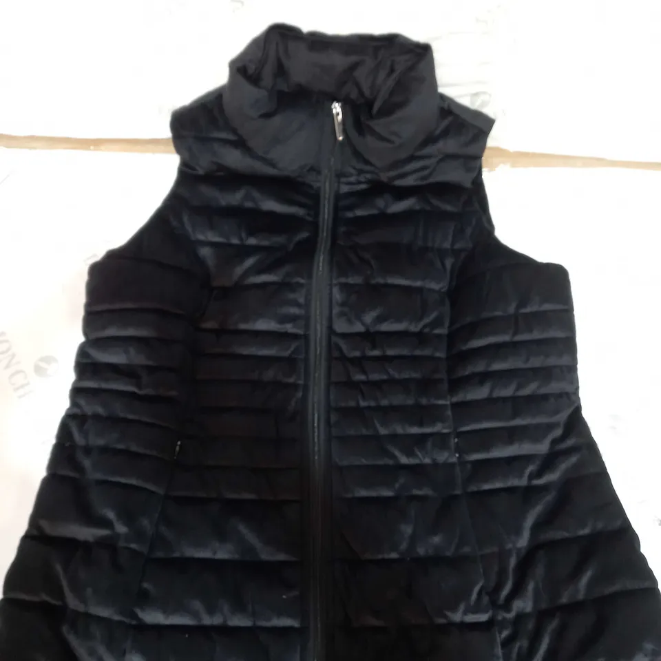 CENTIGRADE VELVET PUFFER GILET BLACK SIZE M