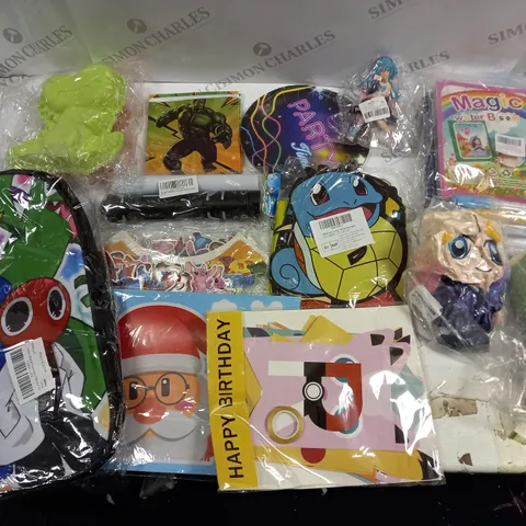 LOT OF 13 ASSORTED KIDS ITEMS TO INCLUDE RAINBOW FRIENDS BACKPACK, DINO MASK AND MAGIC WATER BOOKS