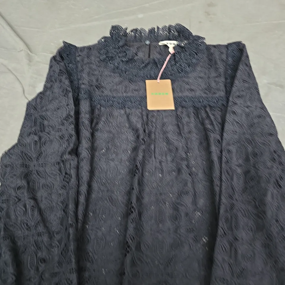 BODEN WOMEN'S BLACK LACE TOP – UK SIZE 10