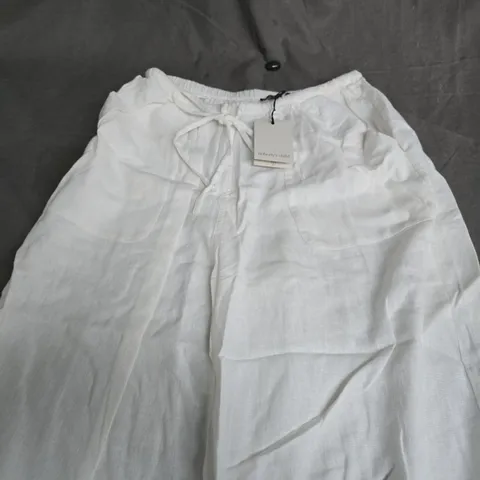 NOBODY'S CHILD SHONA CROPPED TROUSERS – LINEN WHITE, UK 8 