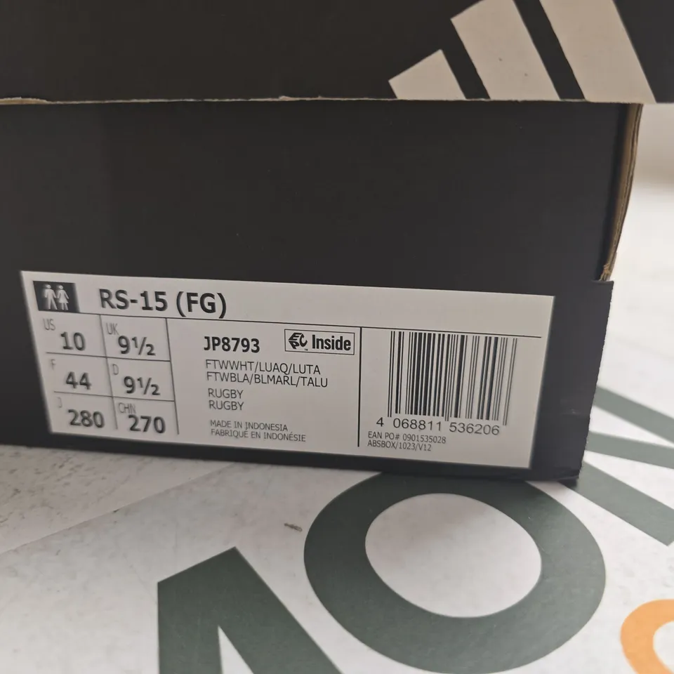 BOXED PAIR OF ADIDAS RS-15 FG FOOTBALL BOOTS – UK 9.5