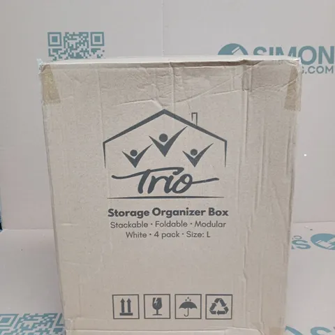 TRIO STORAGE ORGANIZER BOX MODULAR WHITE LARGE BOXED