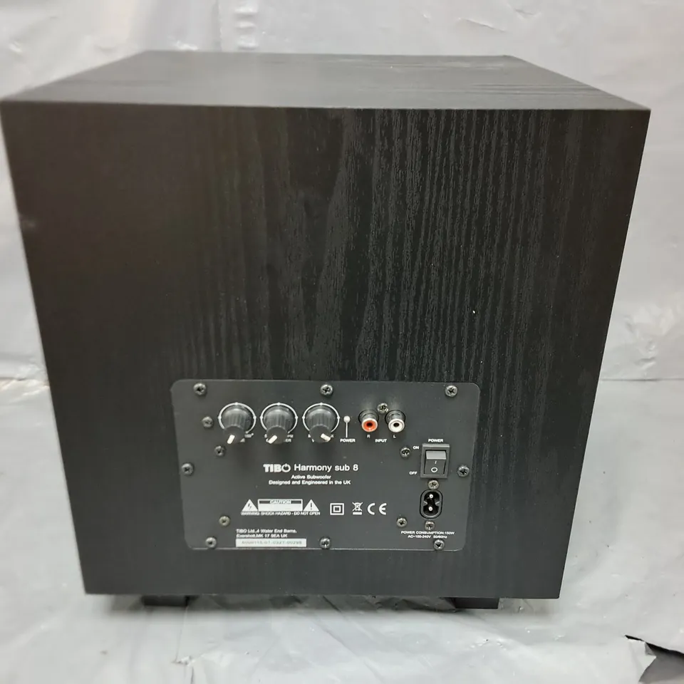 TIBO HARMONY SUB 8 BLK SUBWOOFER WITH BUILT-IN 100WATT AMPLIFIER
