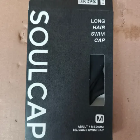SOUL CAP LONG HAIR SWIM CAP IN BLACK SIZE MEDIUM