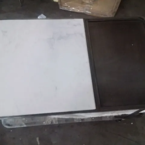 BOXED MARBLE AND STEEL FAIRFORD SOFT WHITE DRESSING TABLE 